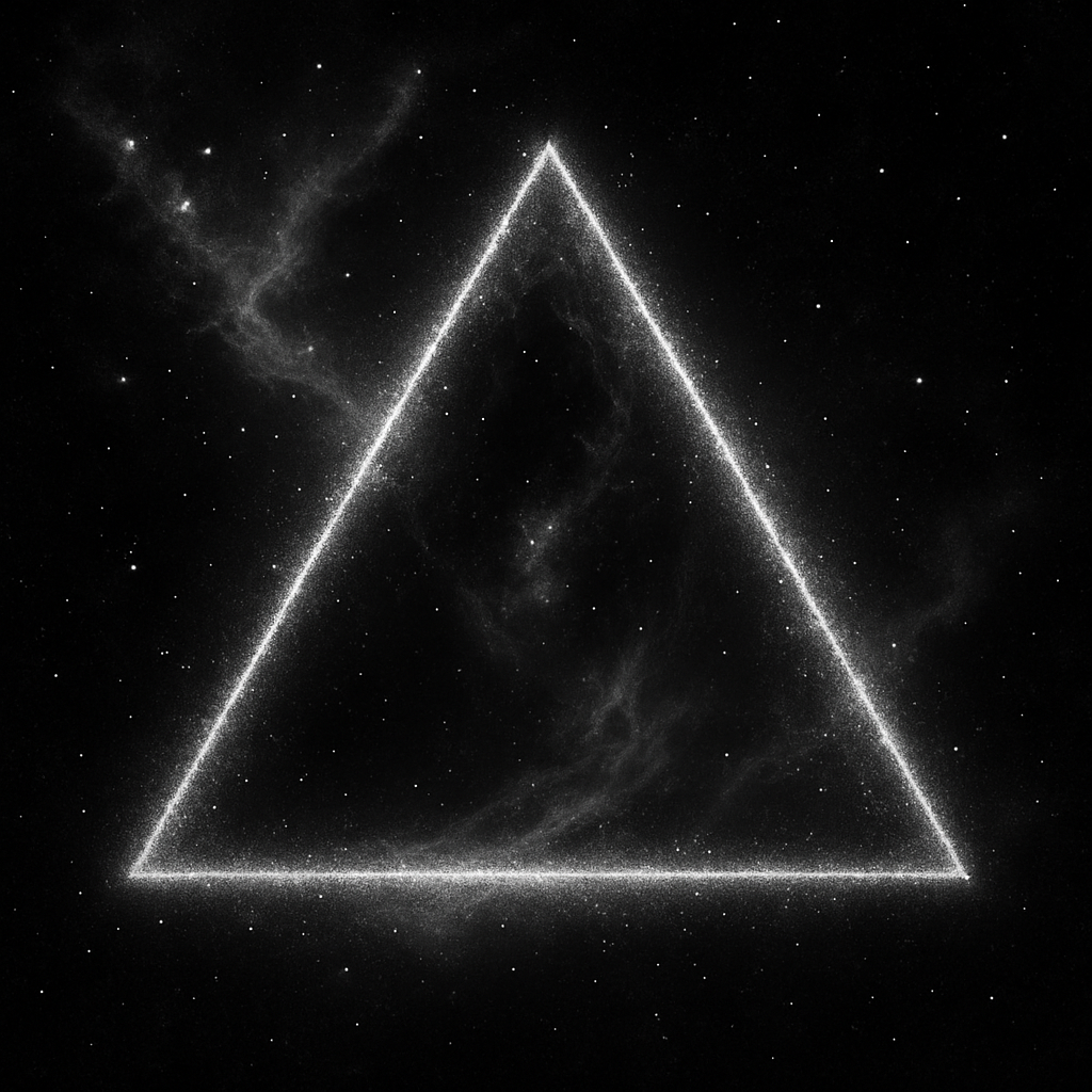 MABER — a glowing triangular pattern emerging from a star field